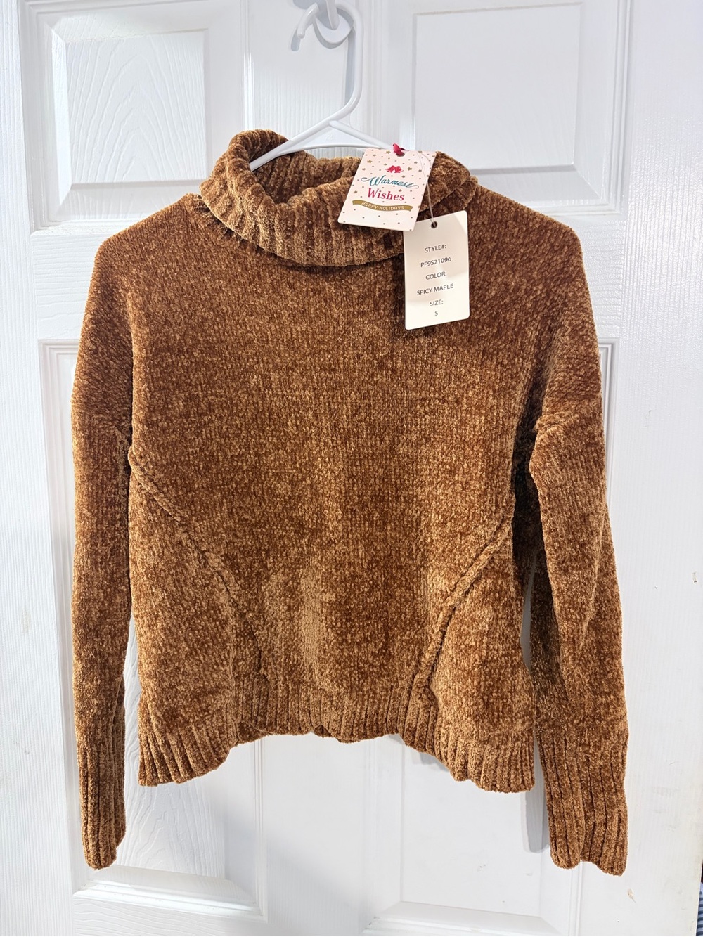 NWT Pink Rose Spicy Maple Chenille Turtleneck Sweater S